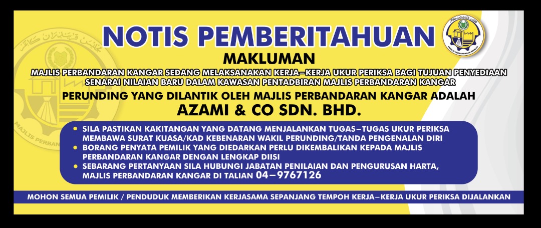 NOTIS PEMBERITAHUAN MAKLUMAN PELANTIKAN PERUNDING