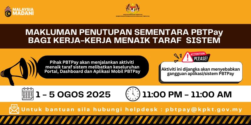 hebahan penutupan pbtpay