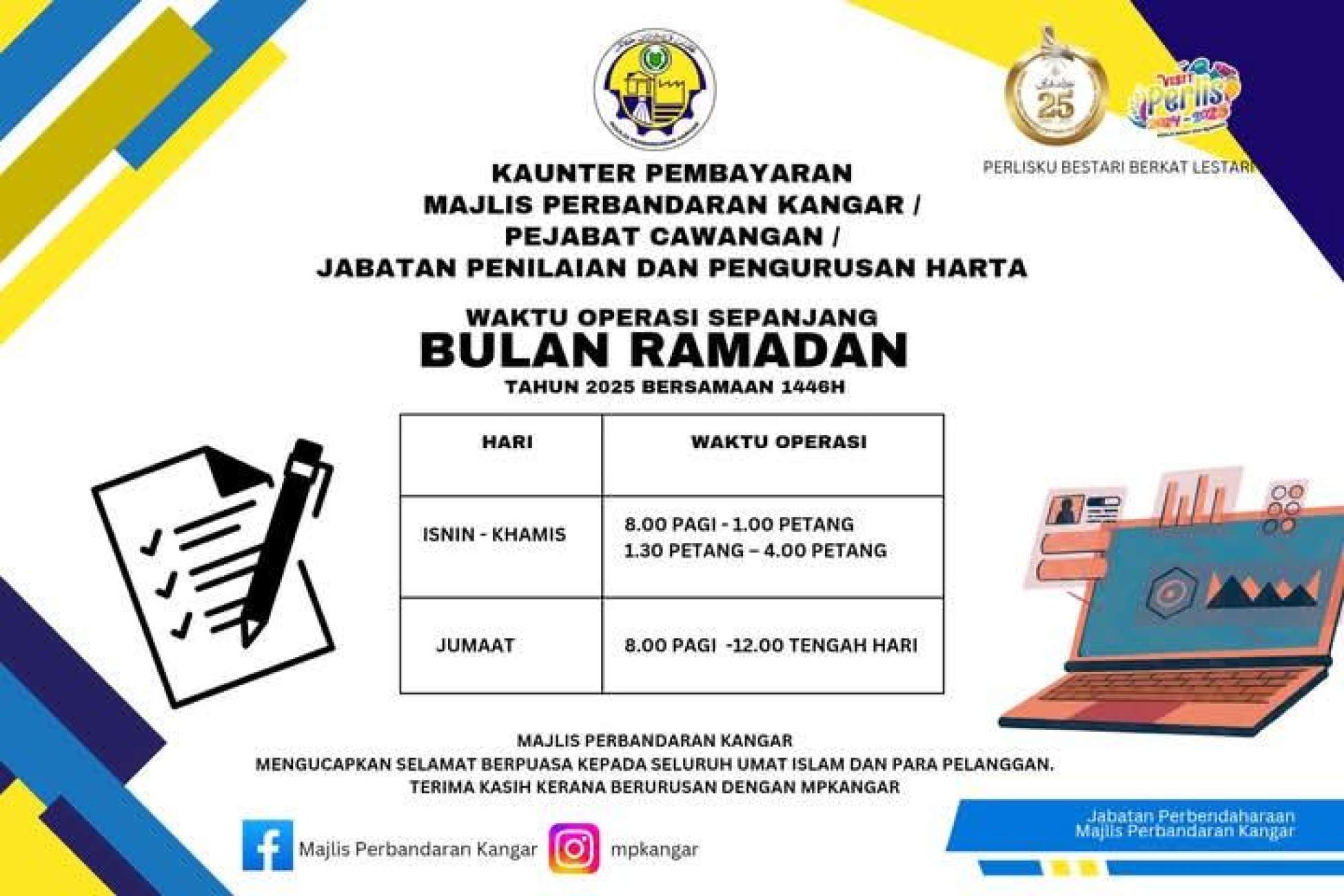 masa kaunter bulan ramadan 2025